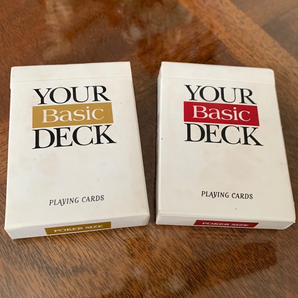 Vintage Your Basic Deck Cigarette Playing Card 2 new Decks 90s Poker Size Cards